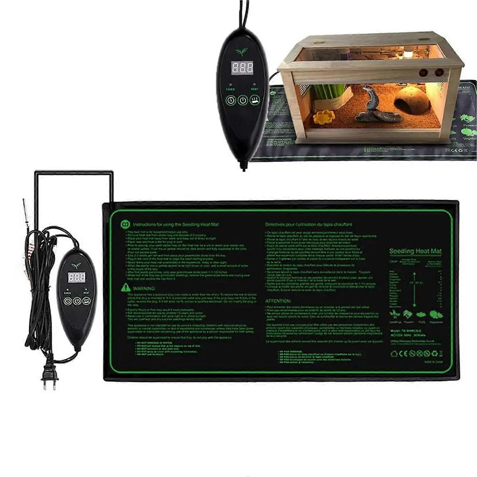 Seedling Heating Mat Waterproof Seed Germination Propagation Clone Pad 20x10 Inch Greenhouse Garden Propagator