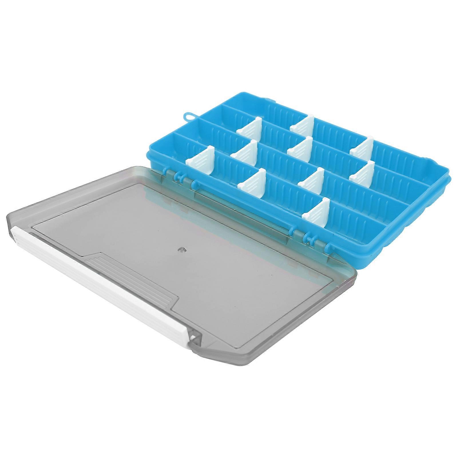 SingleLayer Insert Lure Box Fishing Tackle Box Fake Bait Storage with Removable Dividers(Blue )