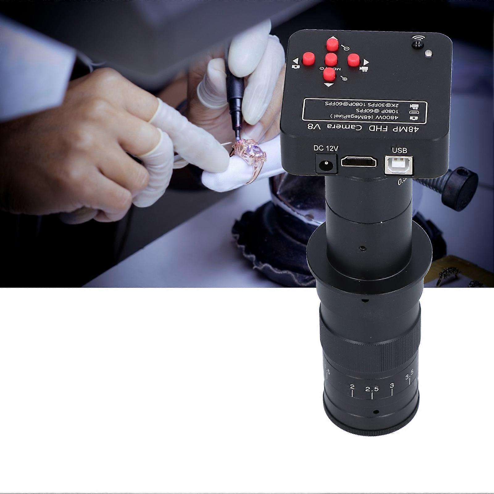 HD 48MP Microscope Camera CMount Digital Camera Kit for Industry Laboratory PCB AC