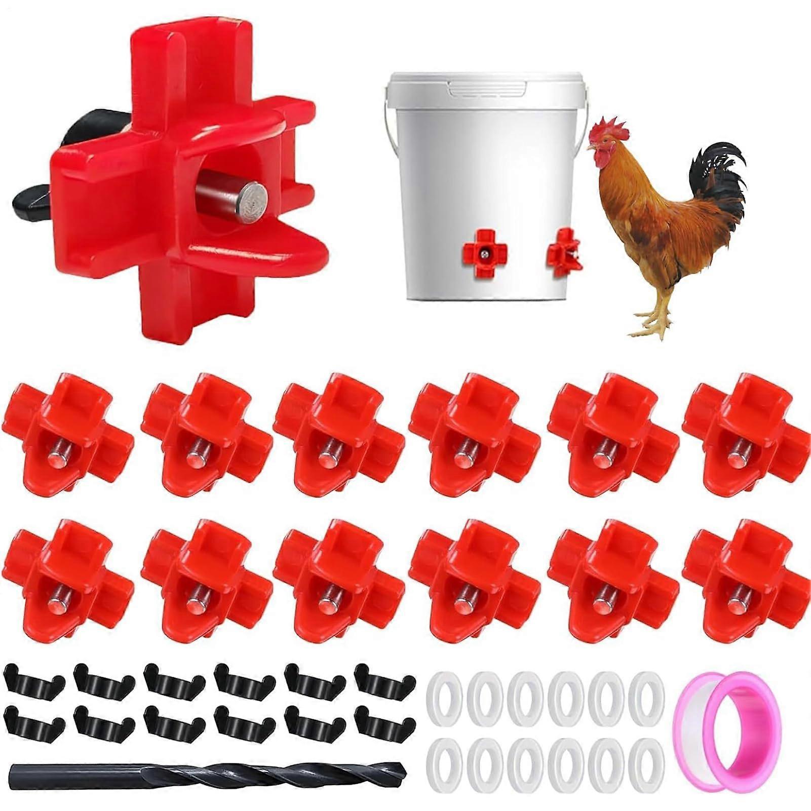 Chicken Water Feeder Large Horizontal Nipple Watering System For Chicken Coops Outdoor Farming Drill Bits Included
