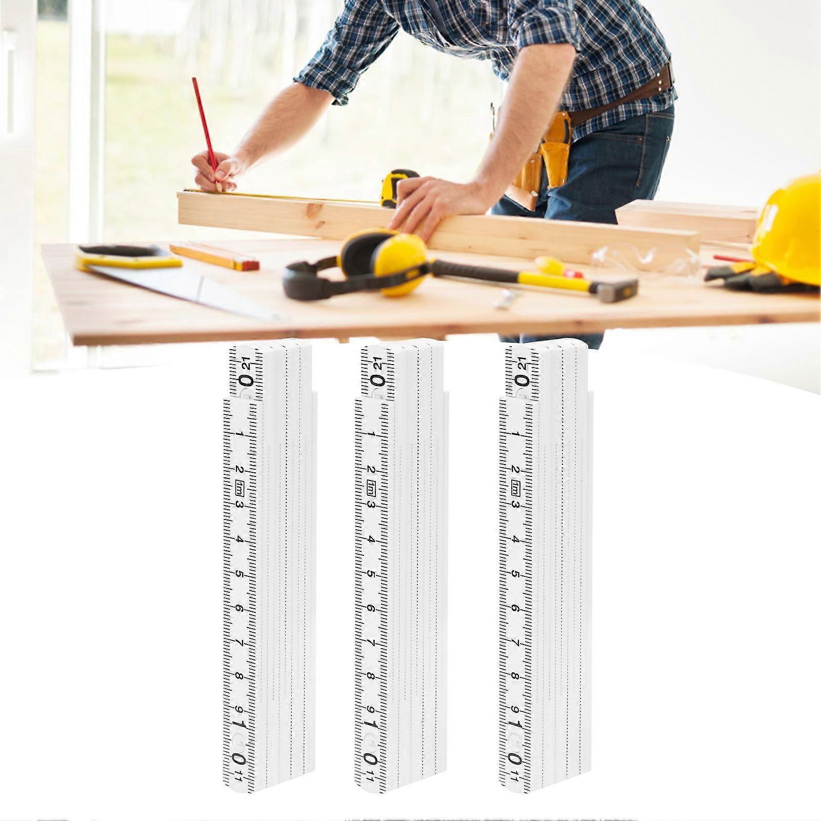 3Pcs Folding Ruler 1m ABS Multi-Angle Carpentry Measuring Tool