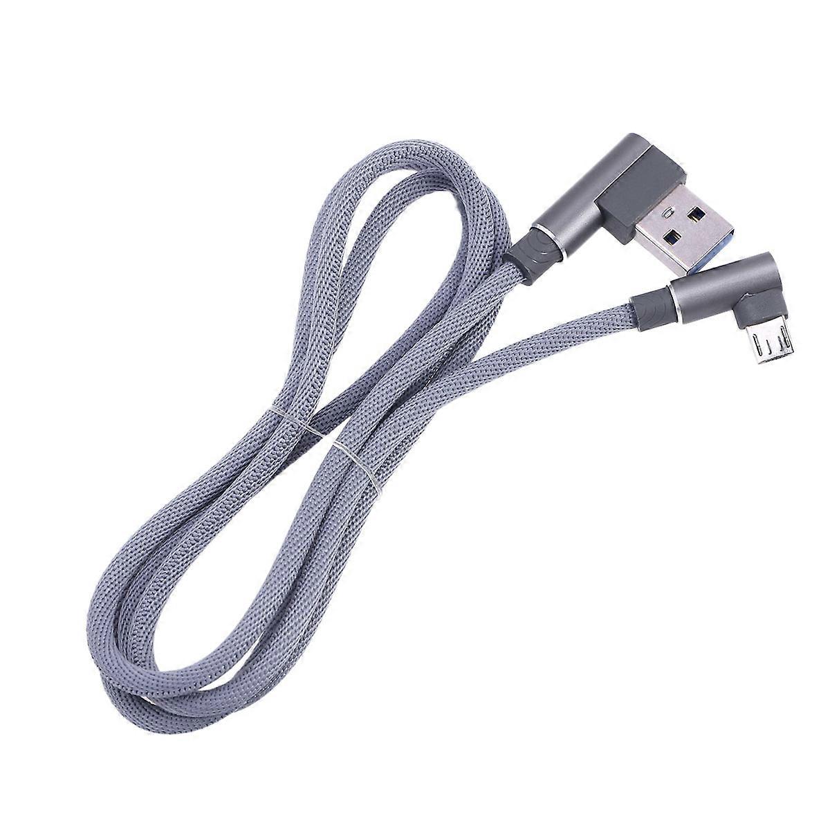 Data Transfer Cable Right Angle Universal Phone Grey 1Pcs
