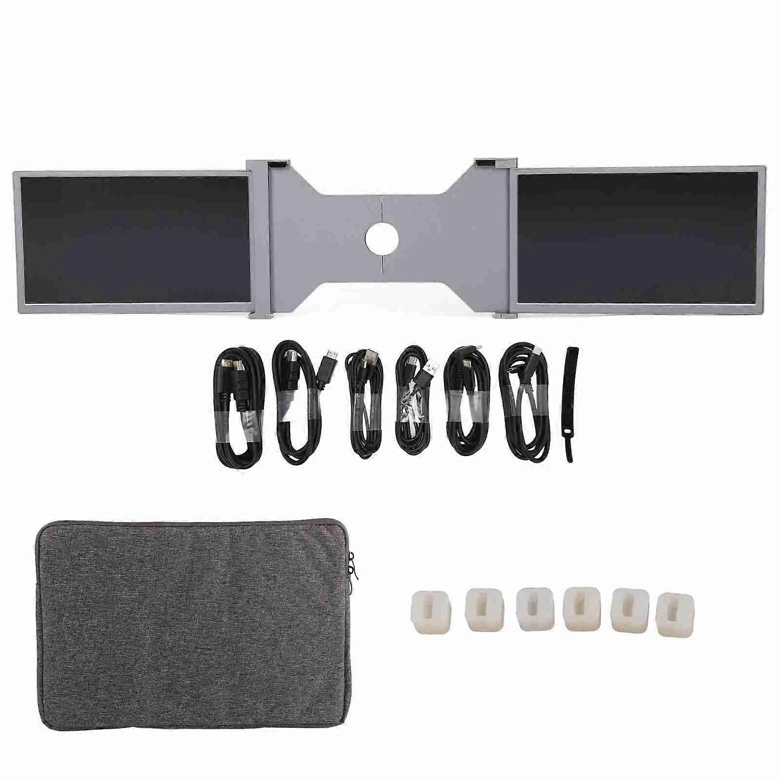 Dual Extender Screen 15in FHD 1080P IPS Folding Dual Monitor Extender Portable Monitor for Laptops PCs Mobile Phones Space Gray