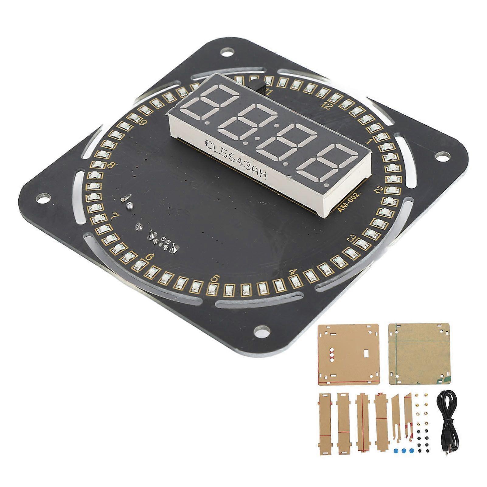 Digital Clock DIY Kit 4 Digit Automatic Timing Brightness Adjustable Temperature Display DIY Clock Making Kit DC 5V
