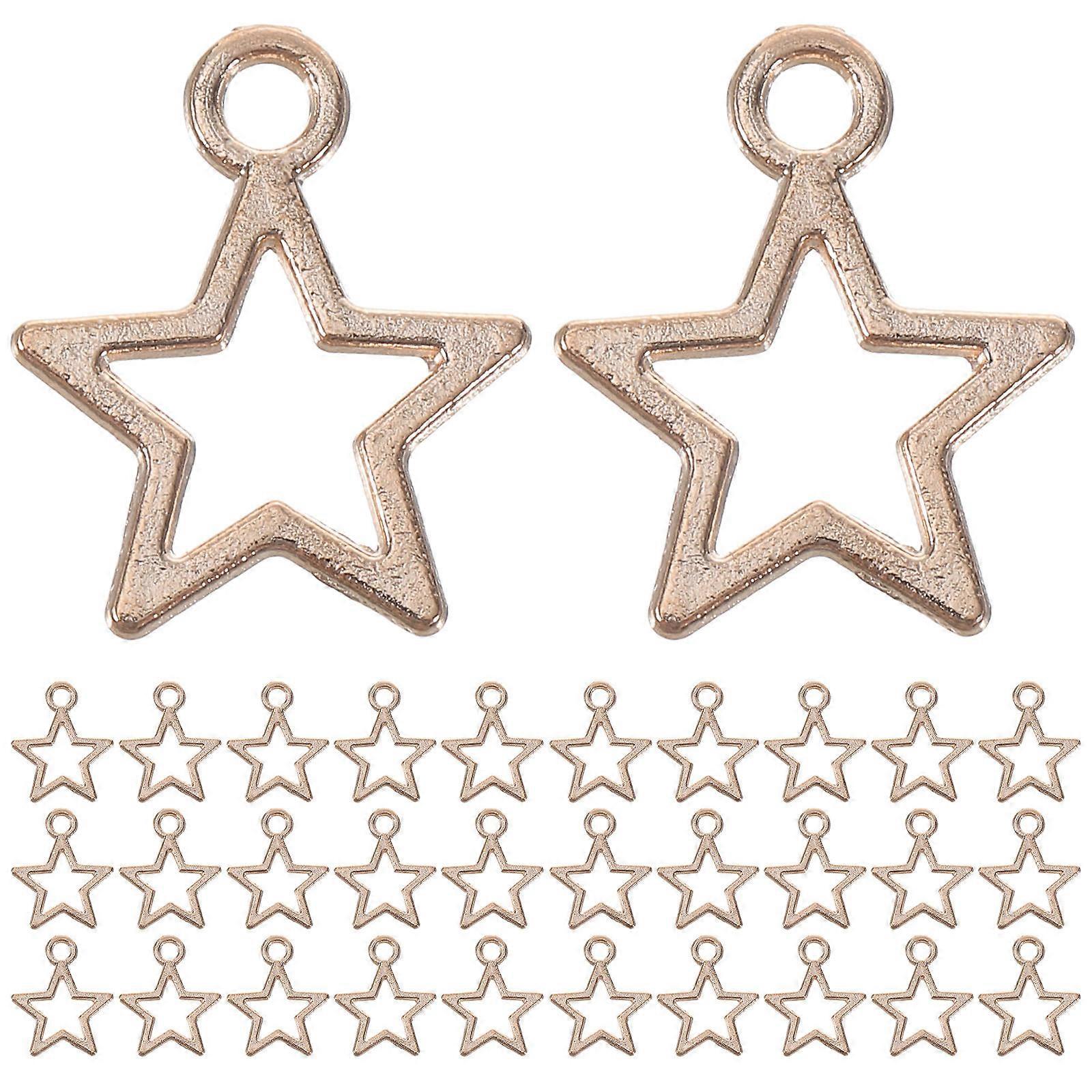 Five-Pointed Star Headwear Accessories for DIY 100Pcs Hollow Frame Pendants