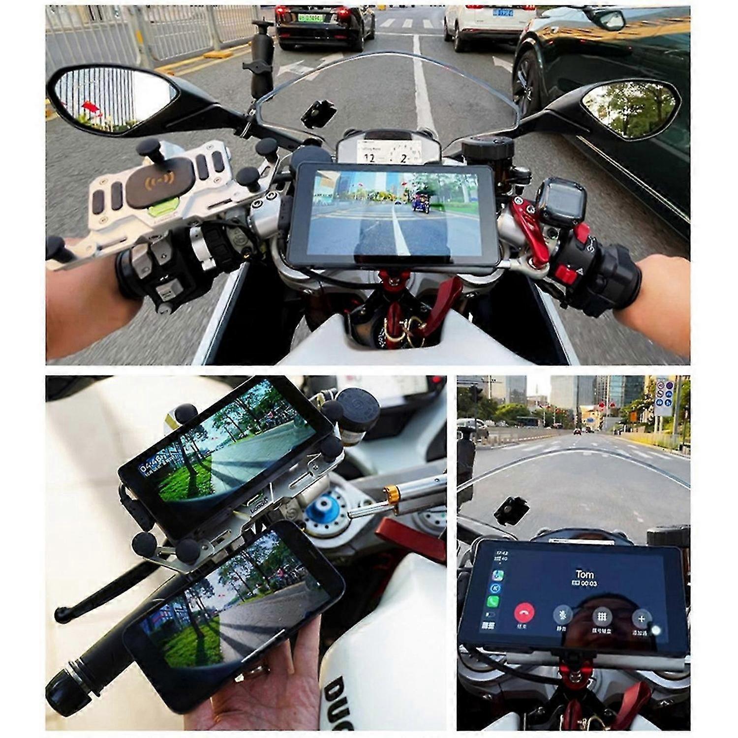 Motorcycle DVR Wireless Carplay Android Auto TPMS Dual HD 2K Cameras