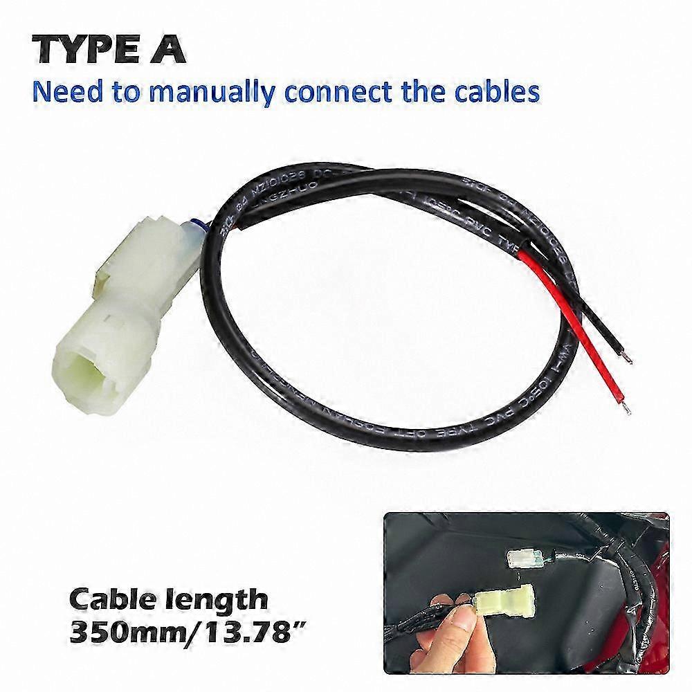 12V Power Outlet Socket for Motorcycles with Y Splitter Cable Auxiliary Plug Connector