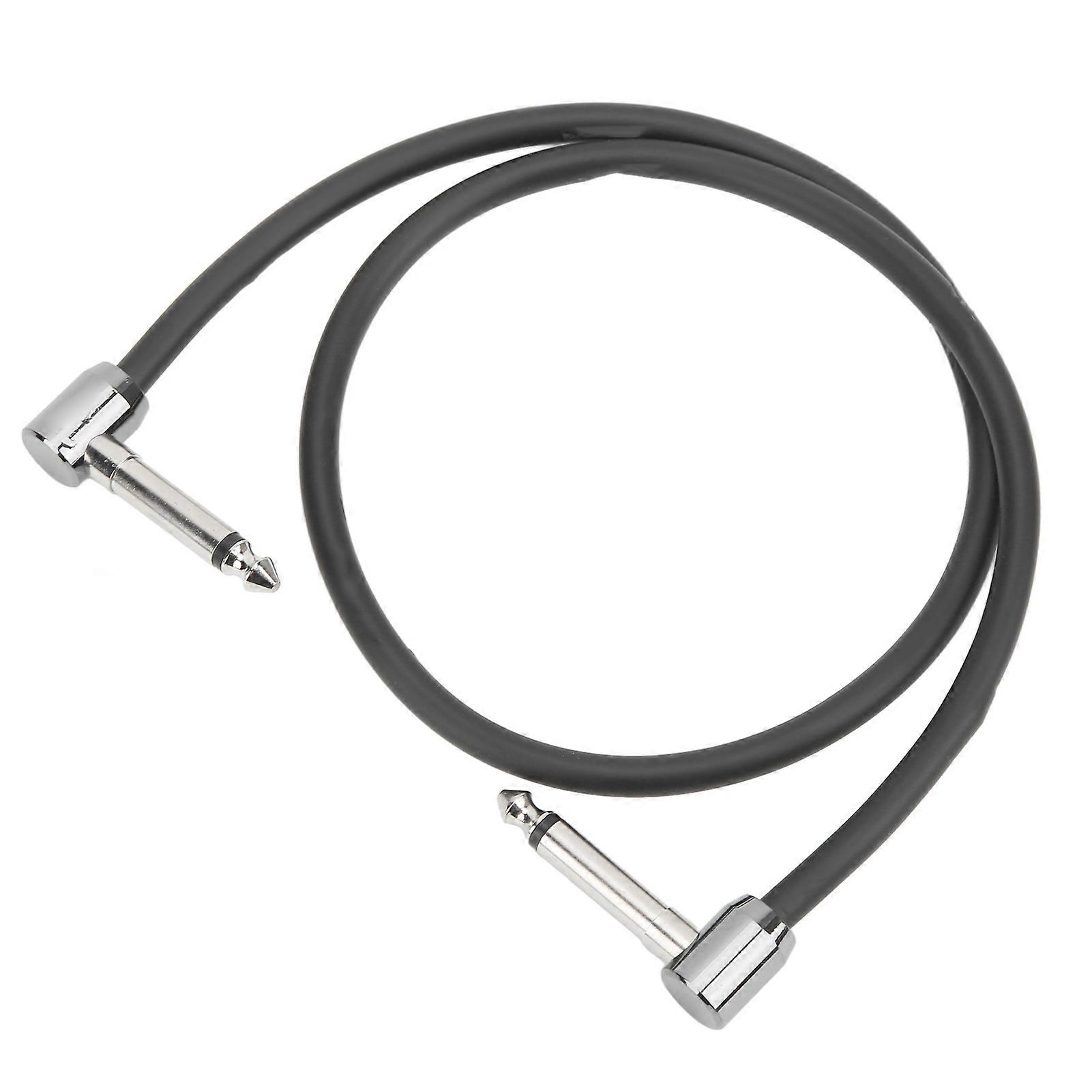 Metal Right Angle Guitar Patch Cable Black for Pedal Connection