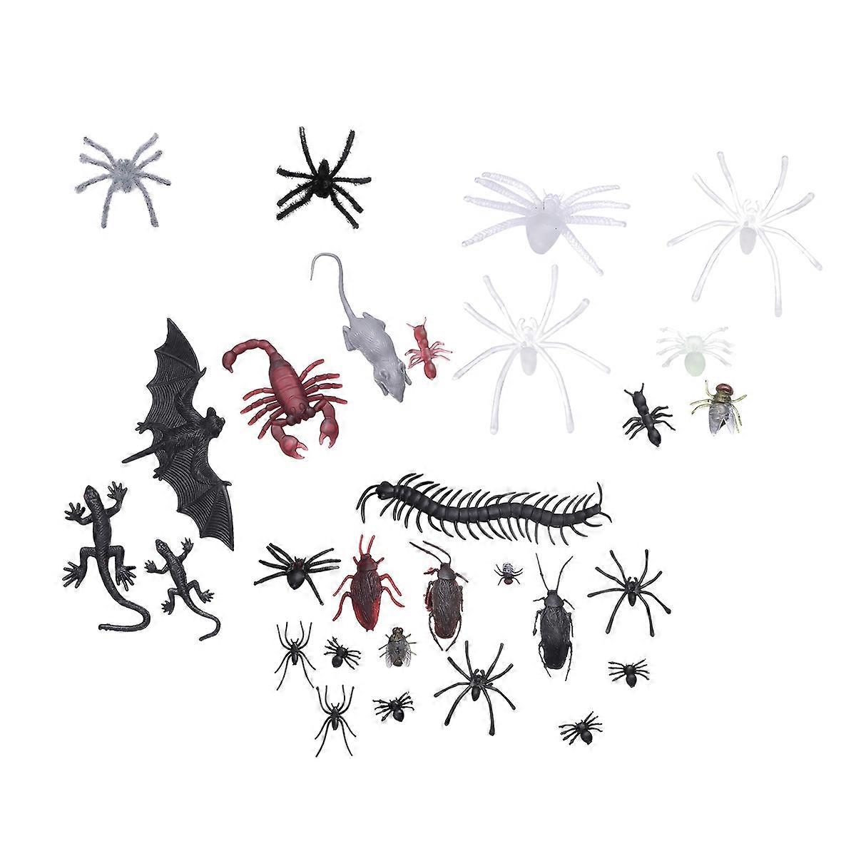 Plastic Toys Spider Bat Scorpion Sets for Playing 88Pcs Artificial
