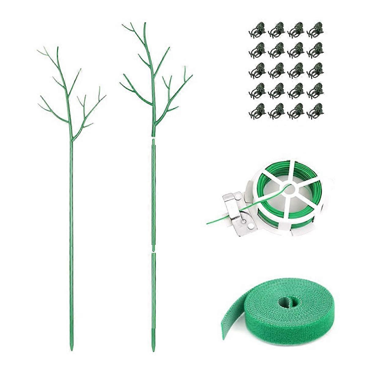 6Pack Detachable Plant Support Stakes Set,20Pcs Orchid Clip