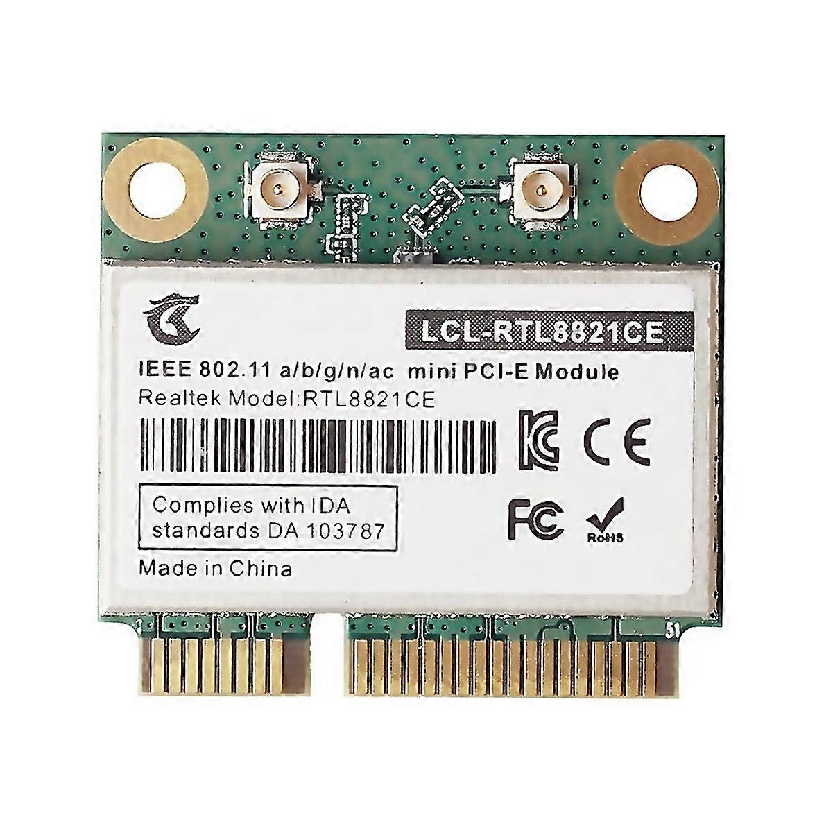 For Rtl8821ce 80211ac For Bluetooth 42 433mbps 24ghz5ghz Dual Band Mini Pcie Wifi Card Rtl8821 Suppo