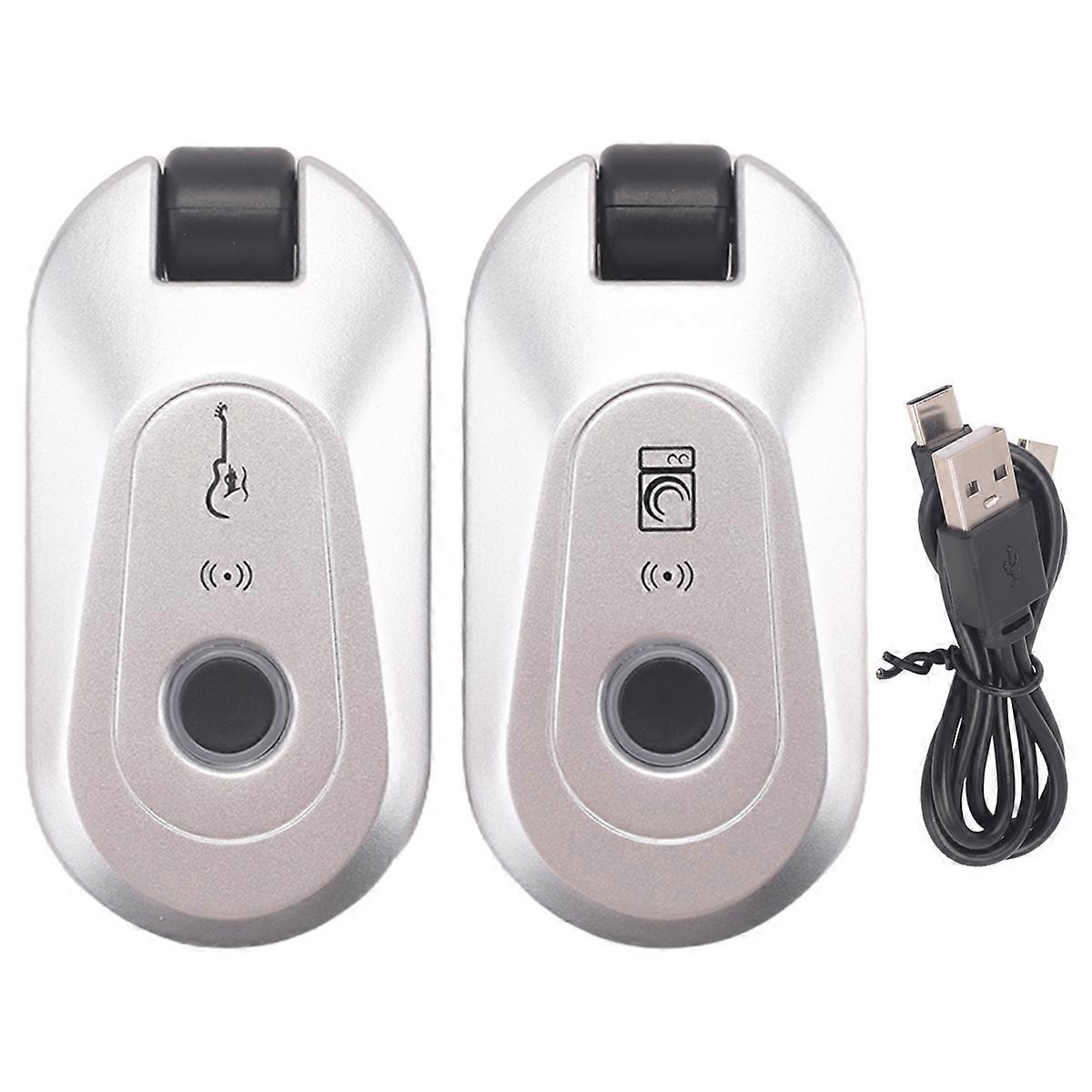 UHF Guitar Wireless System Transmitter Receiver Built-in Rechargeable Wireless Guitar Transmitter fo