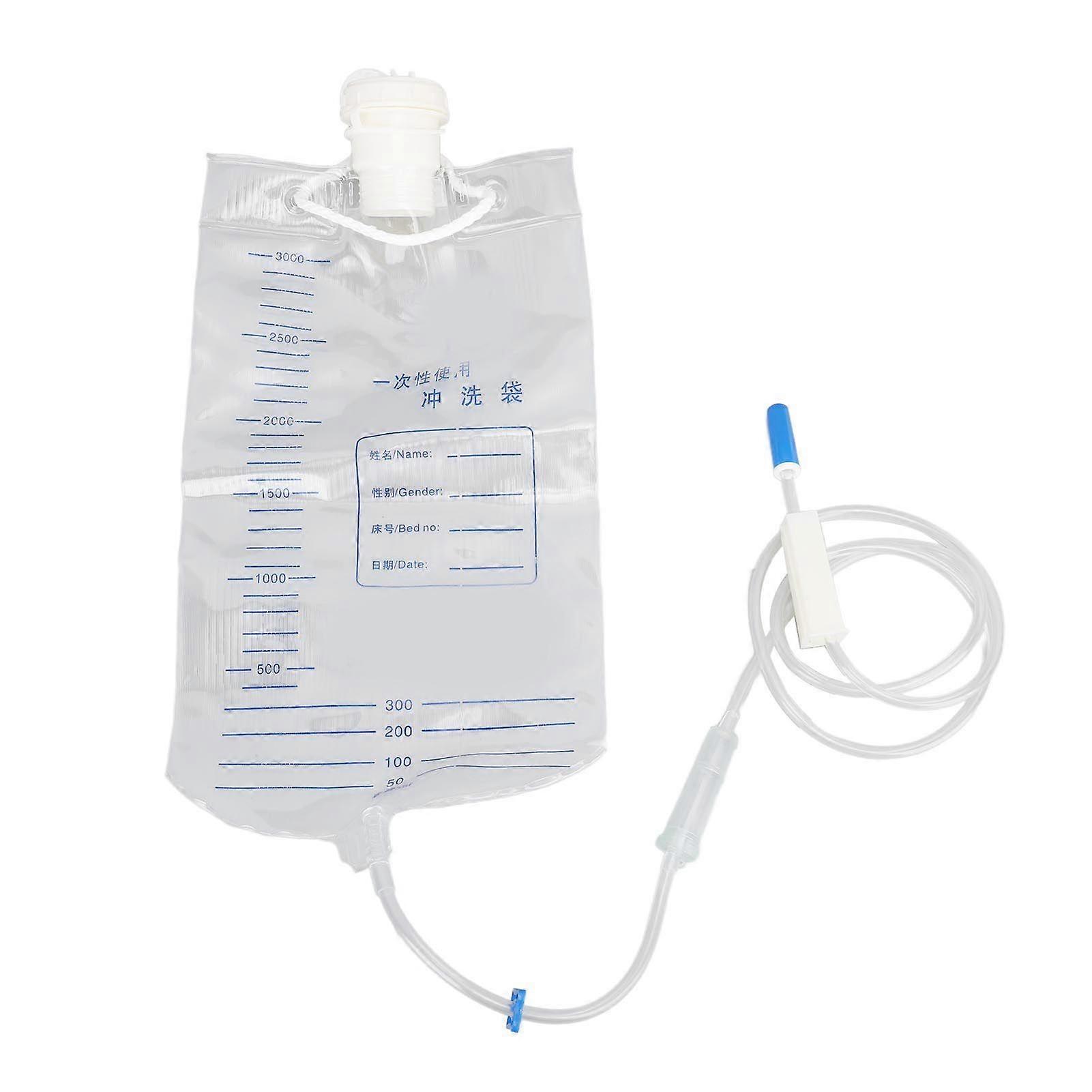 3000ml Silicone Enema Bag with Hose Foldable Compact Colon Cleansing Bag for Home Use