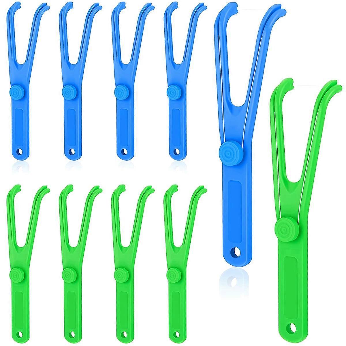 Relax Love Y-Shaped Dental Floss Holder, 10Pcs Reusable Floss Pick Rack for Home & Travel, Compatible with Standard Floss