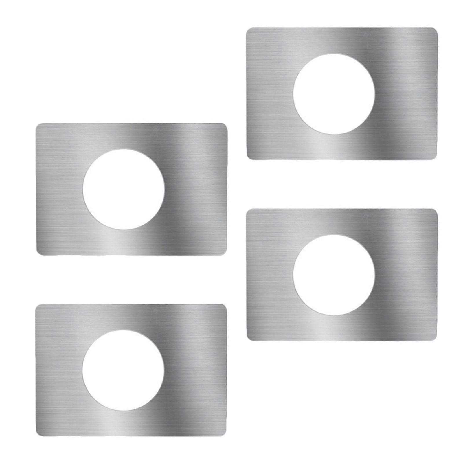 Stainless Steel Door Lock Plate 4Pcs Round Reinforcement For Enhanced Security And Repair