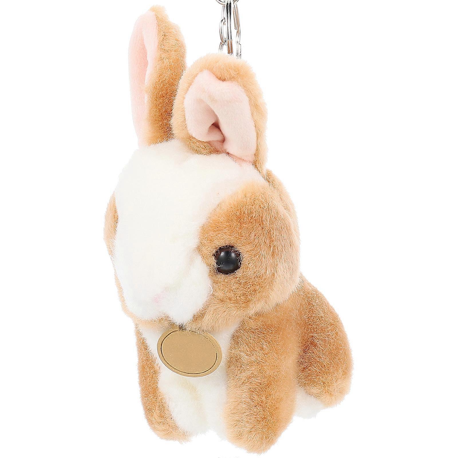Stuffed Rabbit Animals Keyring Key Attachment Everyday Use 5.5X2.75X2.55in 1Pack
