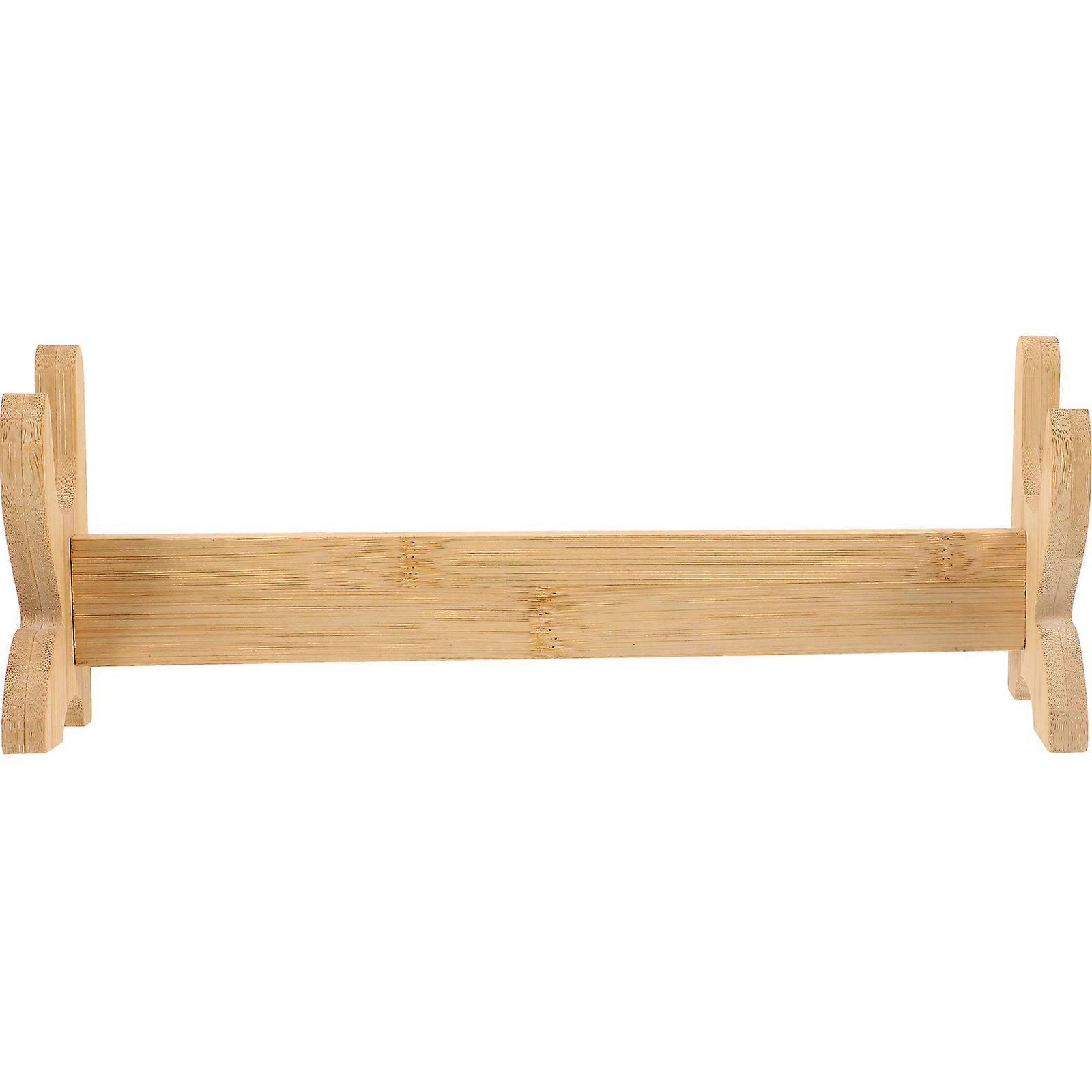 Flute Display Rack Wooden Sword Holder Storage Rack For Sword Collectors Beige Color Rectangular Shape 1 Set