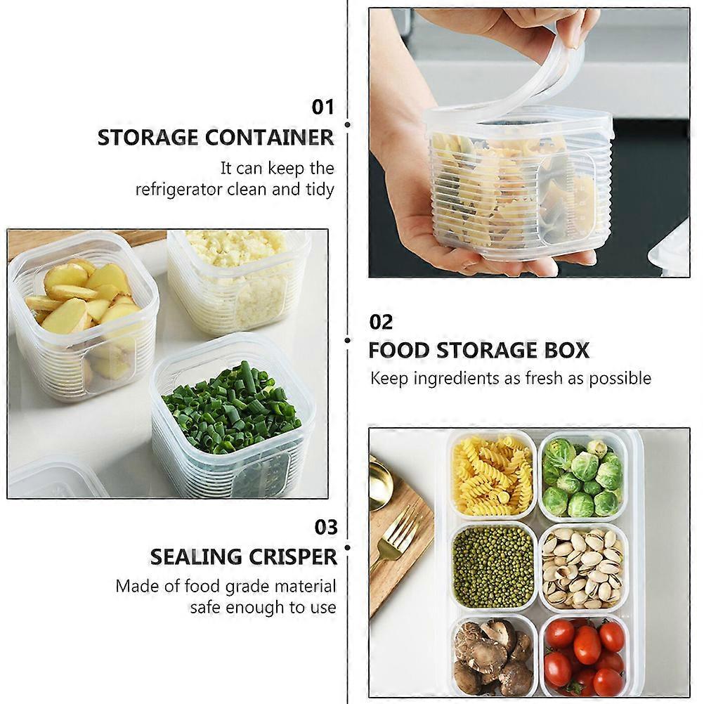 Refrigerator Sealing Box 7 Pcs Square Food Storage Containers with Lids for Food Storage Freezer Safe 1Set