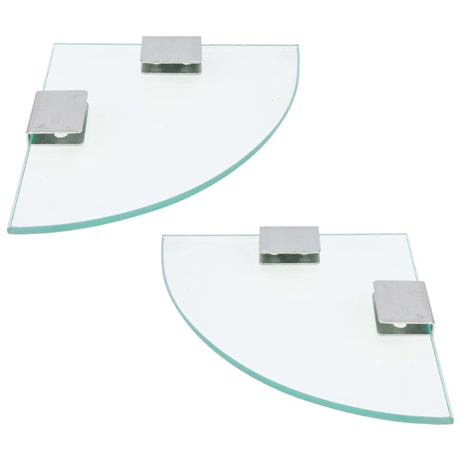 Bathroom Accessory Glass Wall Hanging Shelf for Storage 2Sets Rack