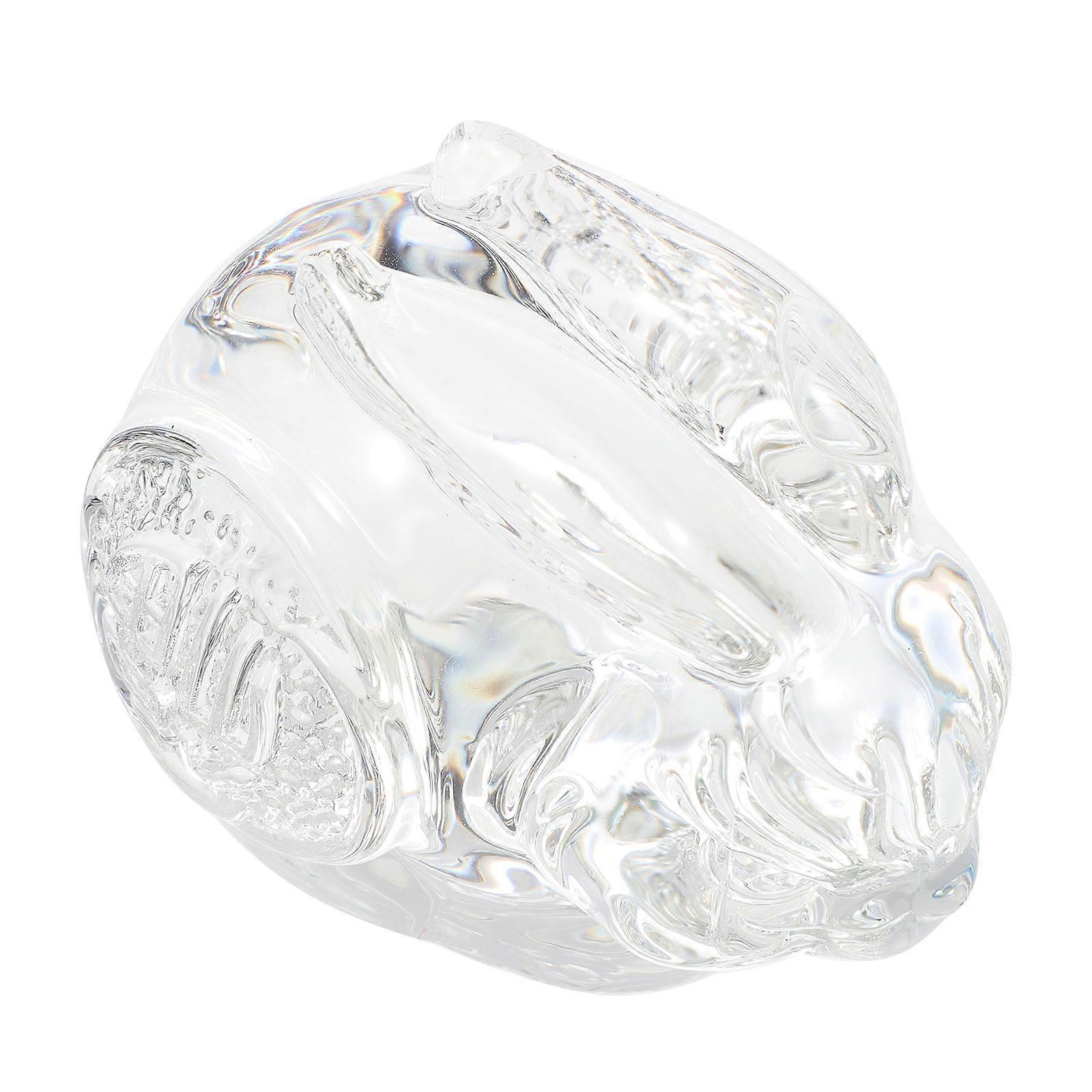 Transparent Glass Rabbit Bunny Statue for Decoration 4Pcs Desktop Decor