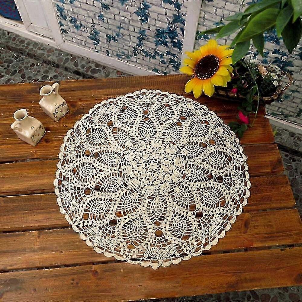 Handmade Crocheted Round Tablecloth 60 cm for Dining Decor 2025