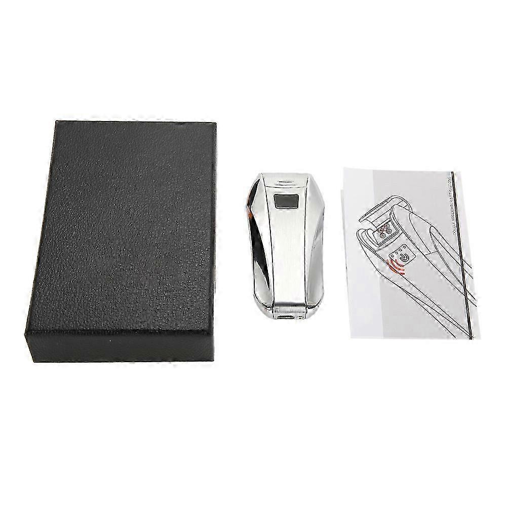 2025 USB Rechargeable Windproof Cigarette Lighter Fingerprint Sensor Type Power Display Silver