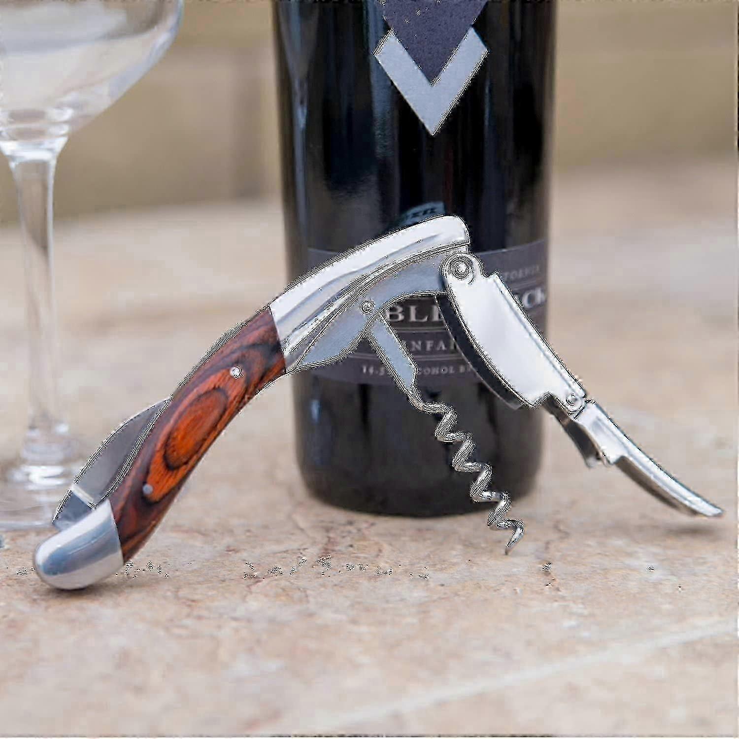 Professional Waiters Corkscrew Wine Bottle Opener With Wood Handle