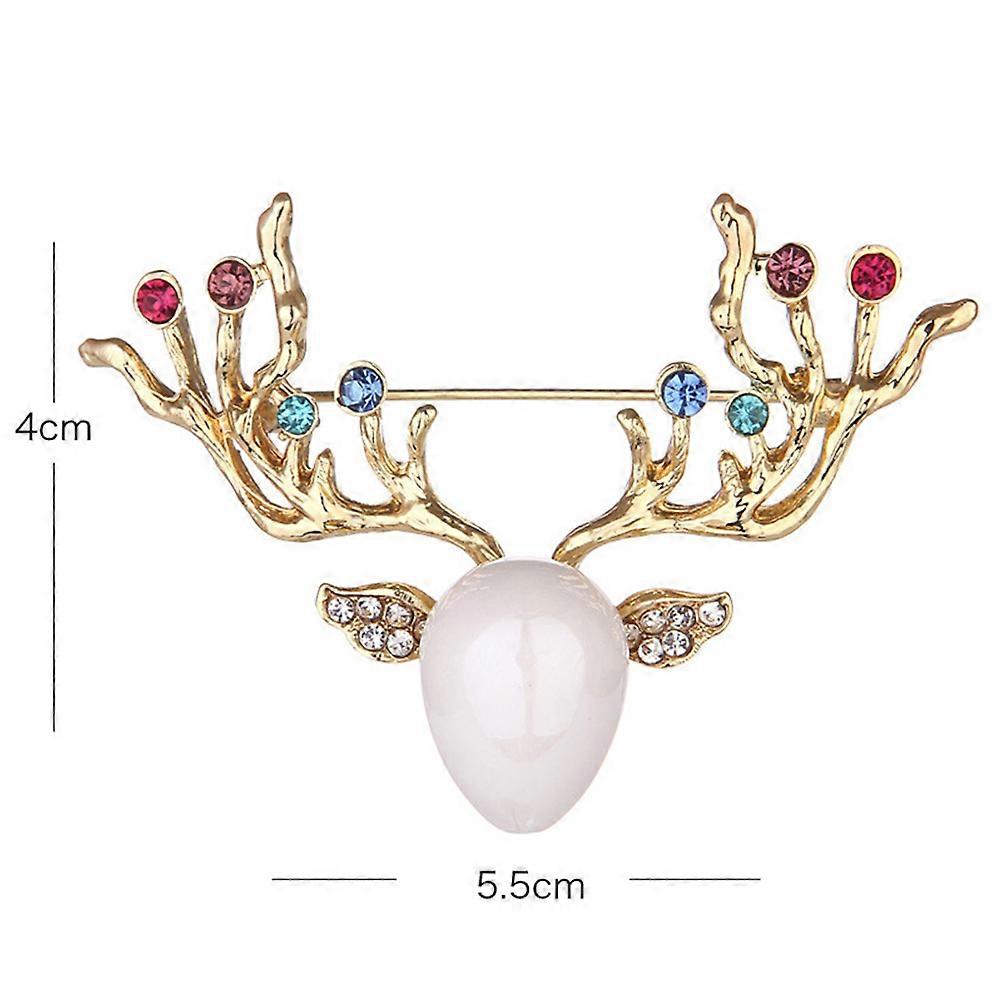 Ladies Brooch Pin Deer Head Shape Alloy Material For Special Occasions And Casual Wear 1Set