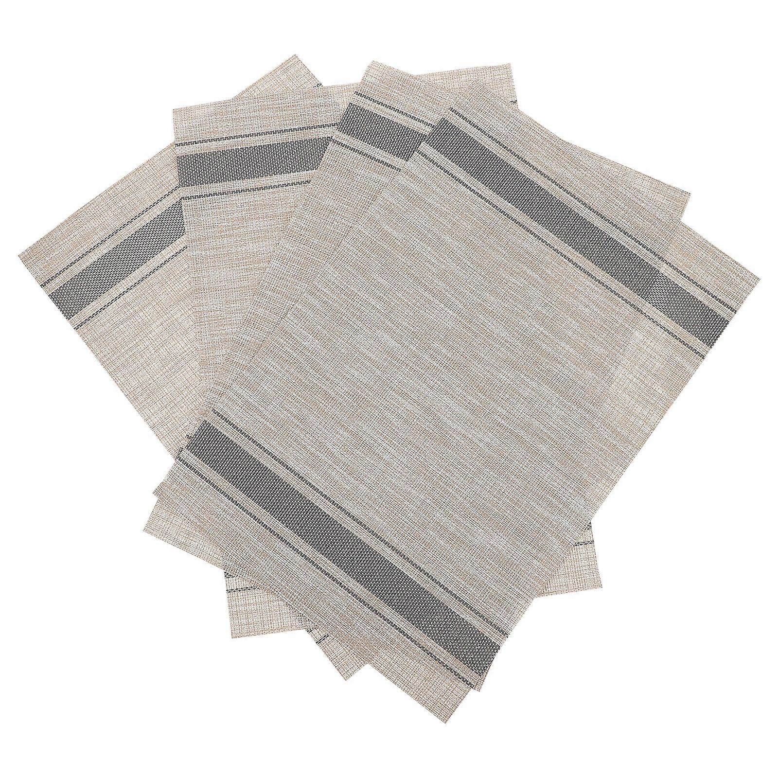 17.68X11.79 Inches Rectangular PVC Table Mats 8 Pcs Grey For Banquet And Holiday Decoration Usage