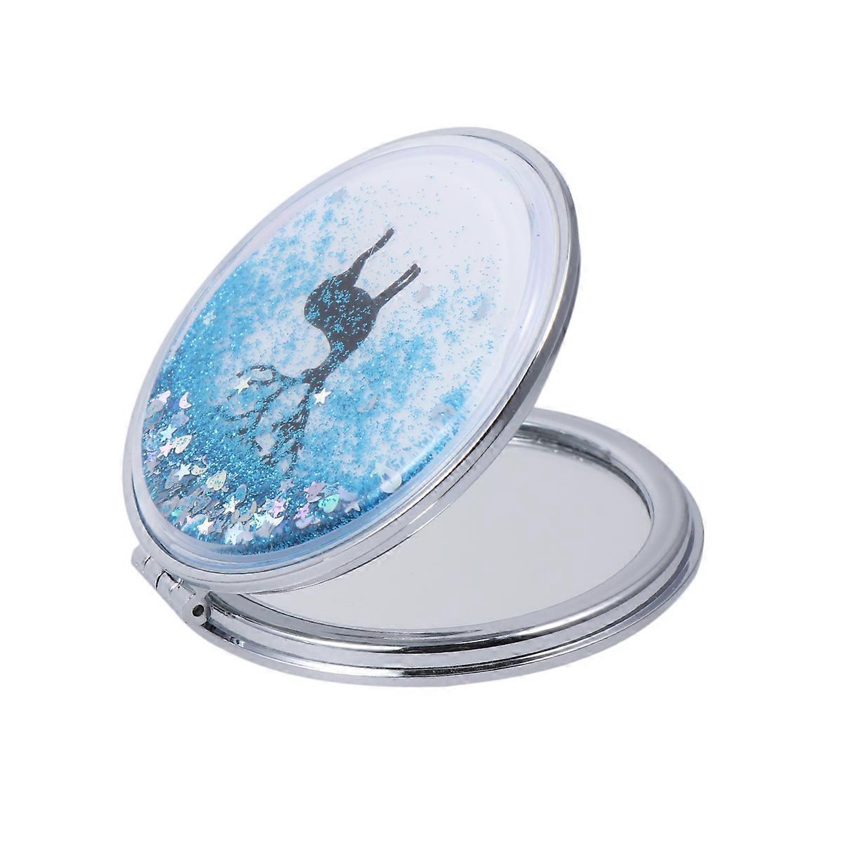 Makeup Mirror Double Side Mirror for Makeup Use 3Pcs Portable Black Quicksand