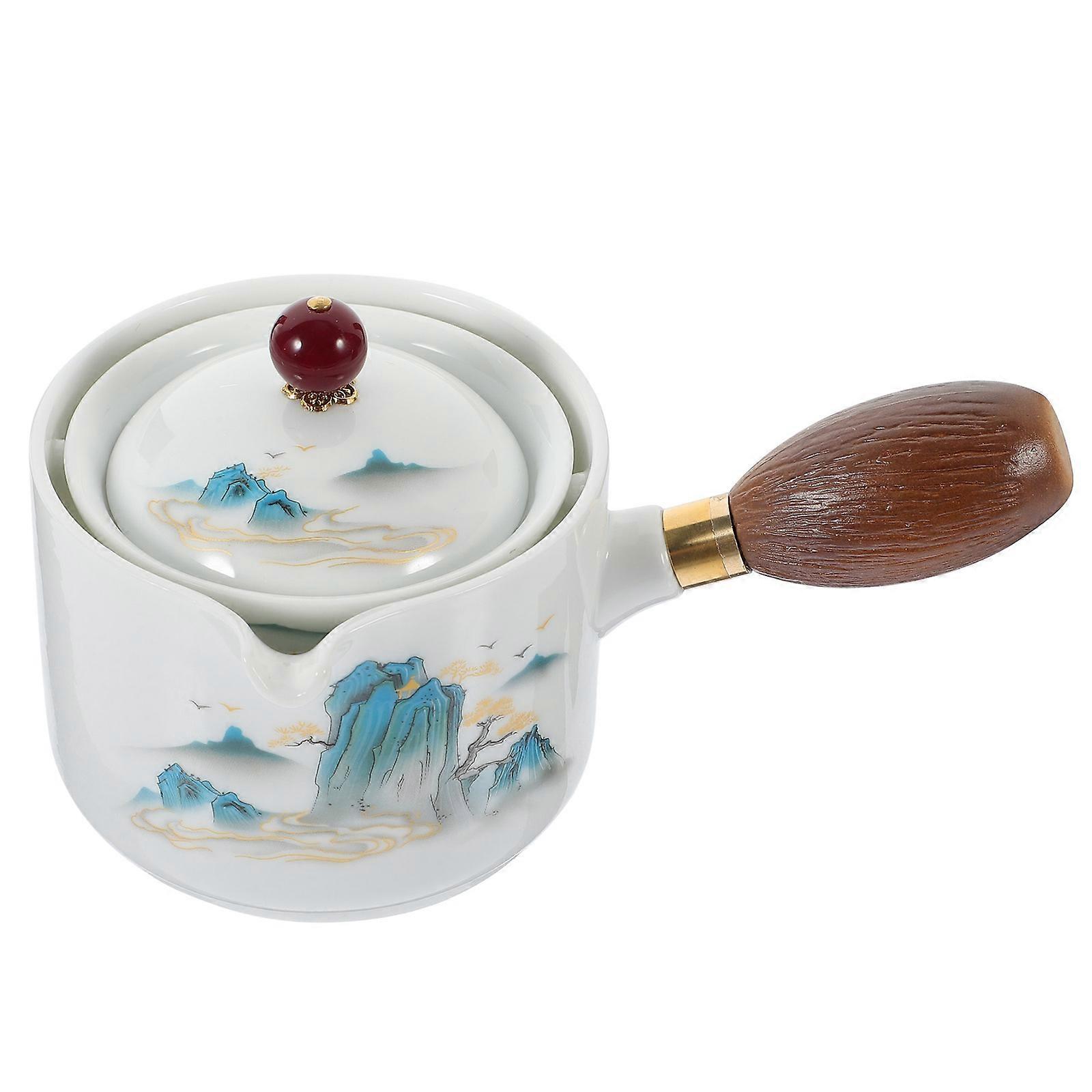 Household Tea Maker Ceramic Teapot Side Handle for Home 4Pcs