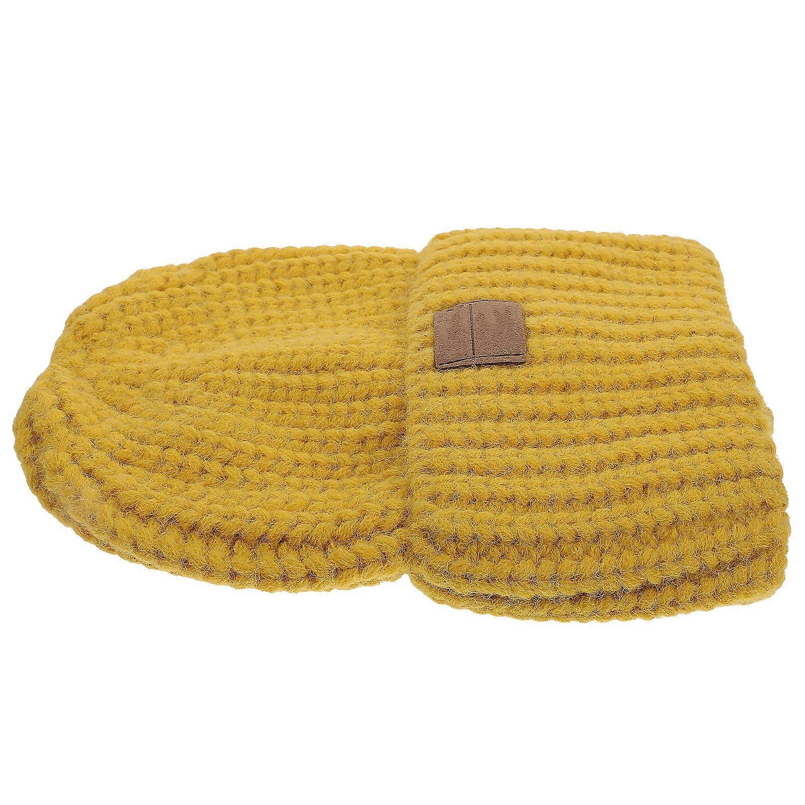Winter Warm Hat Knitted Beanie for Cold-Proof Outdoor Use 2Pcs Set