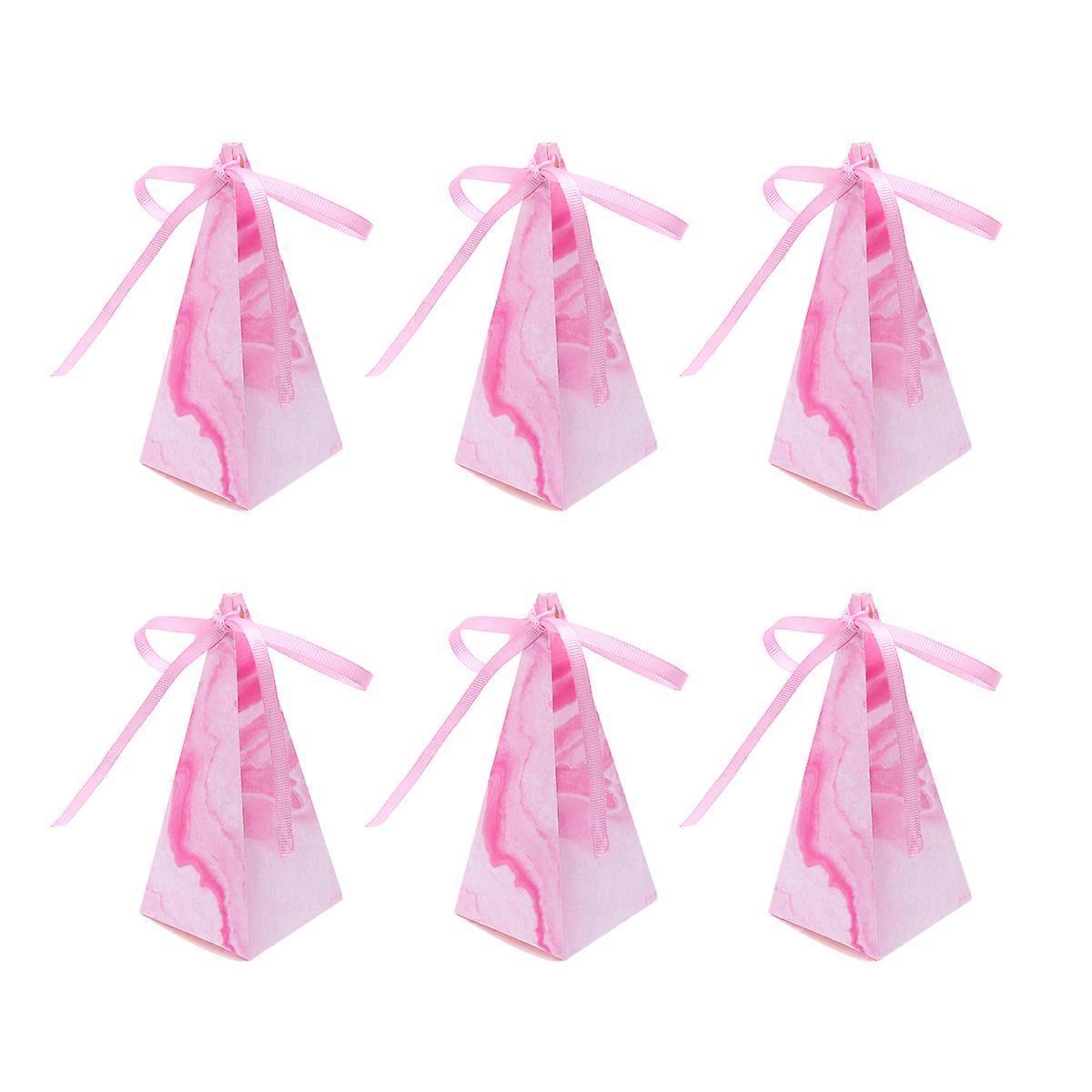 Party Supplies Candy Box Triangle Candy Boxes for Storage 50Pcs Rosy