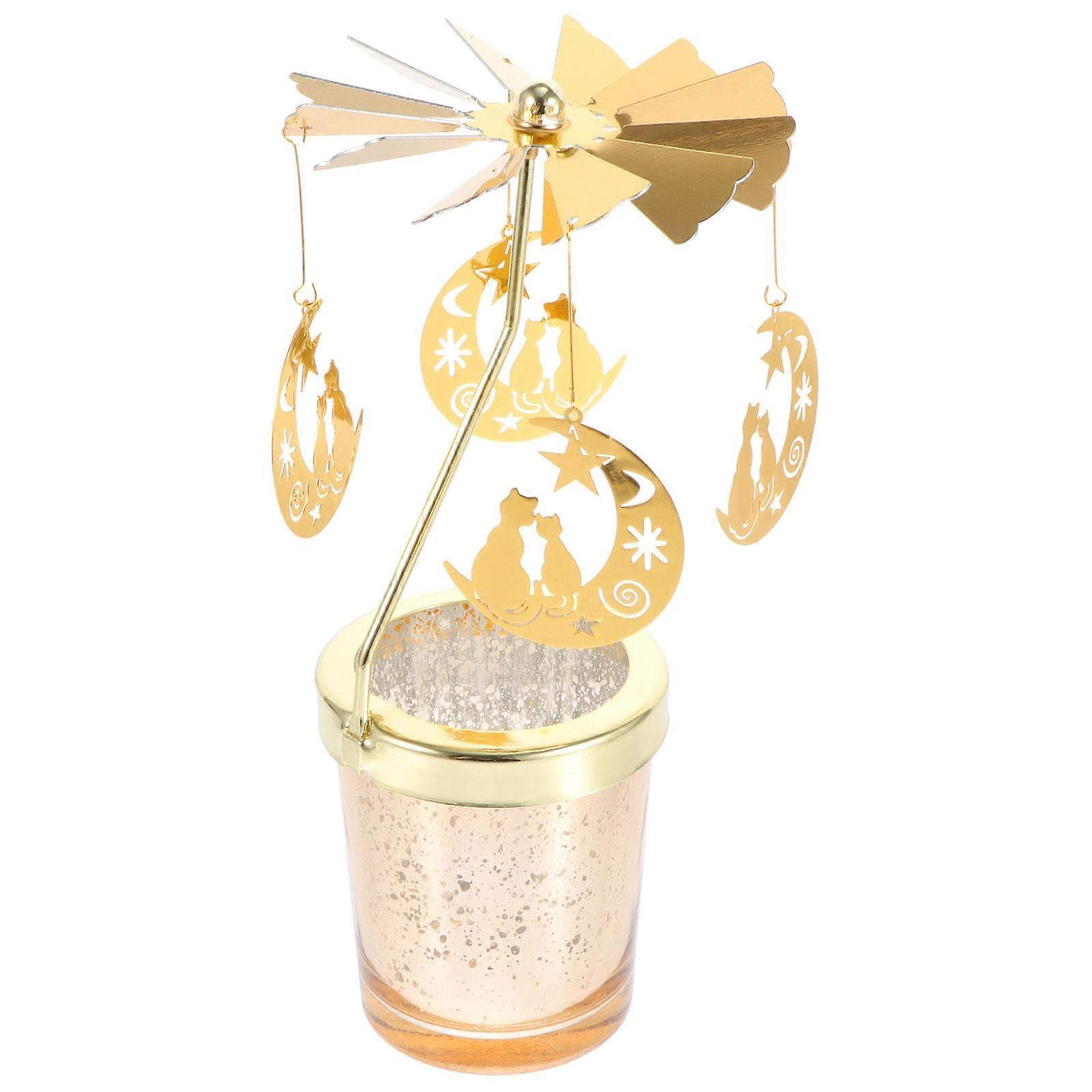 Valentine's Day Party Candleholder Adorn Moon Shaped Candlestick Simple Color Matching Tall Structure 1Set