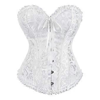 Vrouwen Lace Up uitgebeend Overbust Korset Bustier Lingerie Bodyshaper Top Prinses Korset
