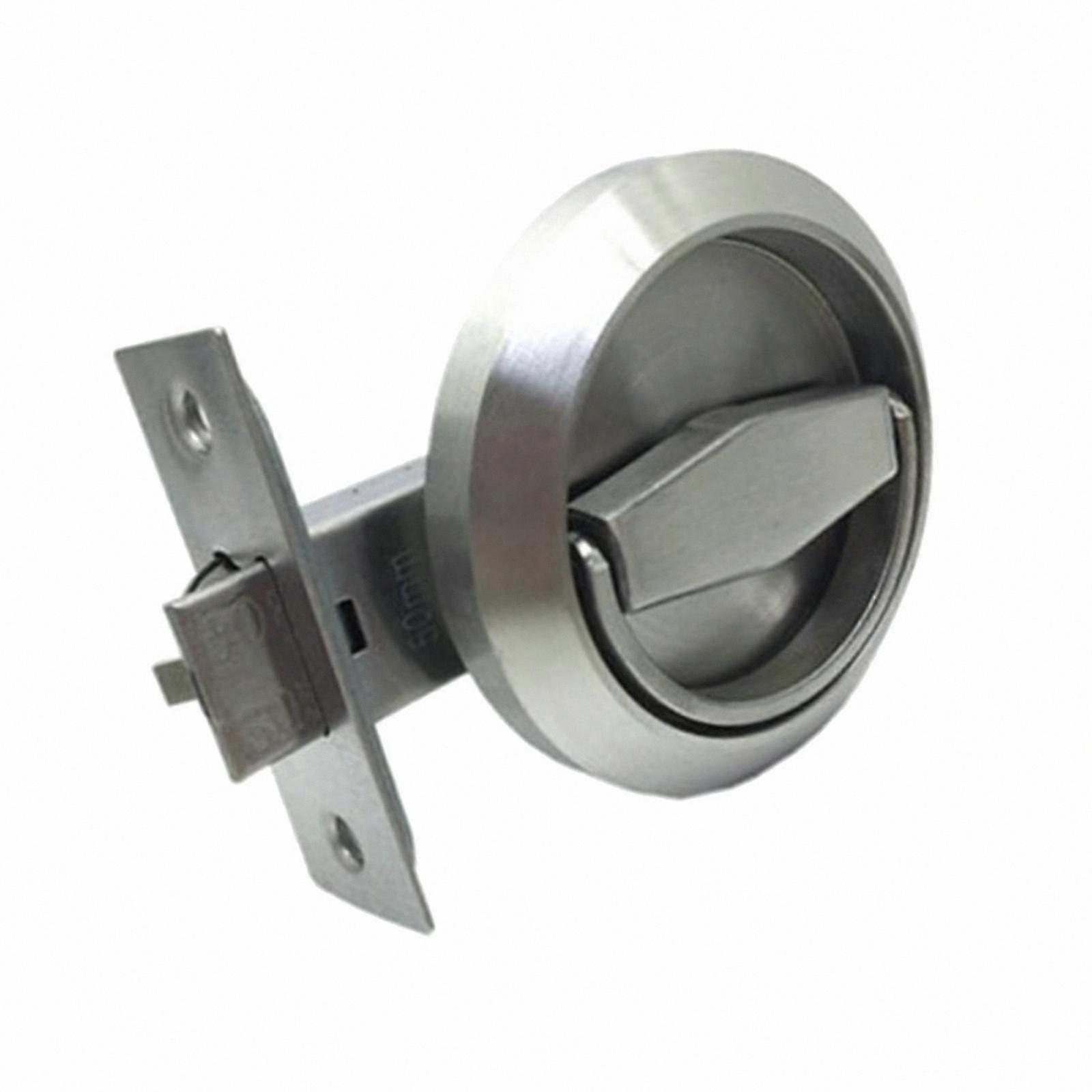 Concealed Round Door Handle with Lock, Robust Scratch-Resistant Knob for Home Safety, Reliable Hardware Setup