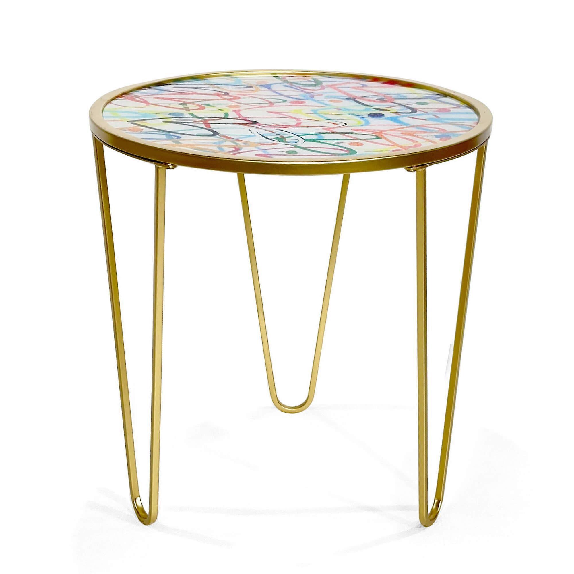 ADM - Sofa side table 'Coloured hearts'