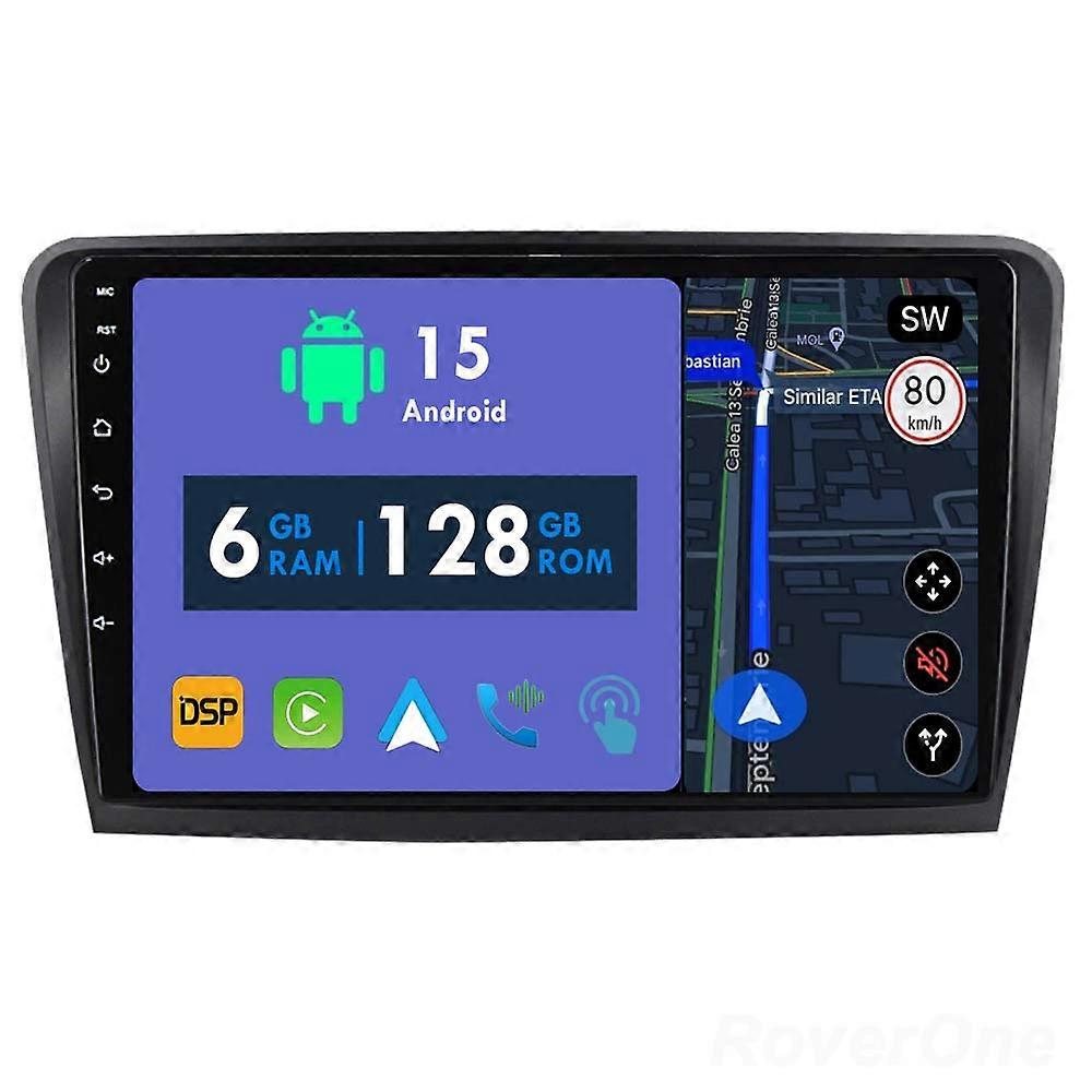 Car Radio 6G+128G CarPlay GPS Navigation Head Unit for Skoda Superb 2 B6 2008 - 2015 Android Auto Bluetooth Stereo Touch Screen
