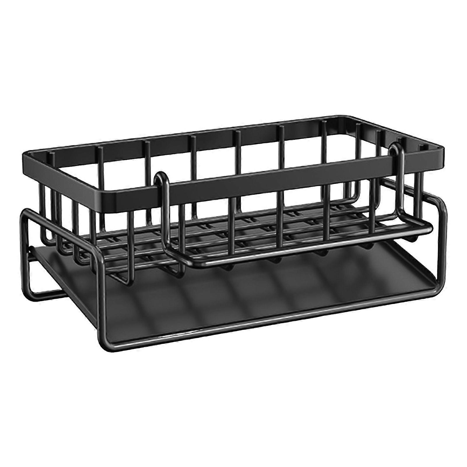 Jikaixiang Drain Rack Kitchen Sponge Organizer Large Capacity Multipurpose Self-draining Countertop Dish Soap Holder Sink Caddy