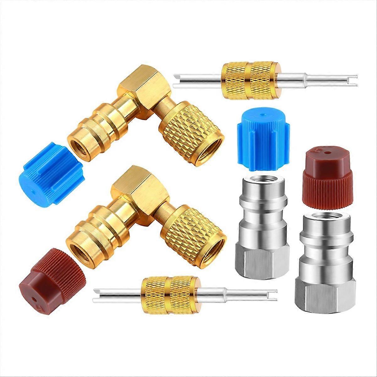 R12 to R134A AC Fitting Conversion Adapter Kit, Quick Coupler Valve