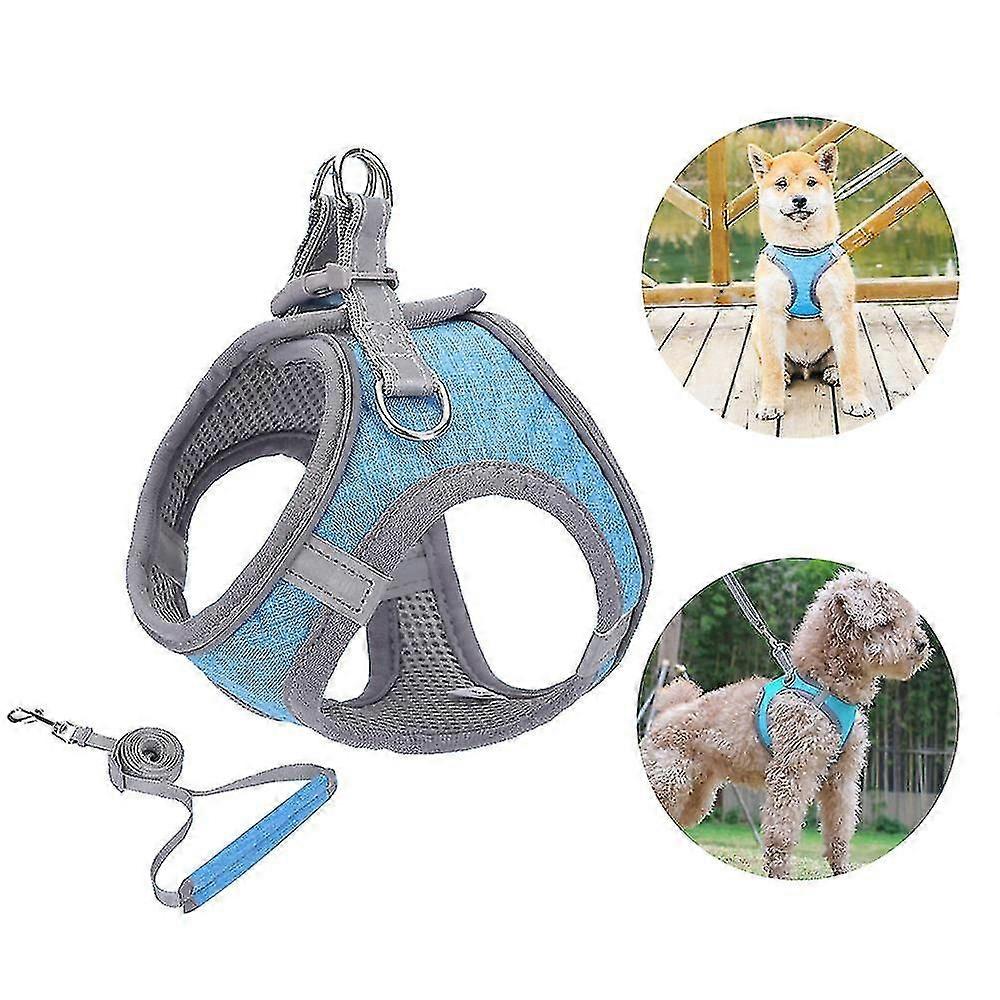 Small Dog Harness, Puppy Harness, Soft Dog Harness And Leash Set With A Reflective Collar