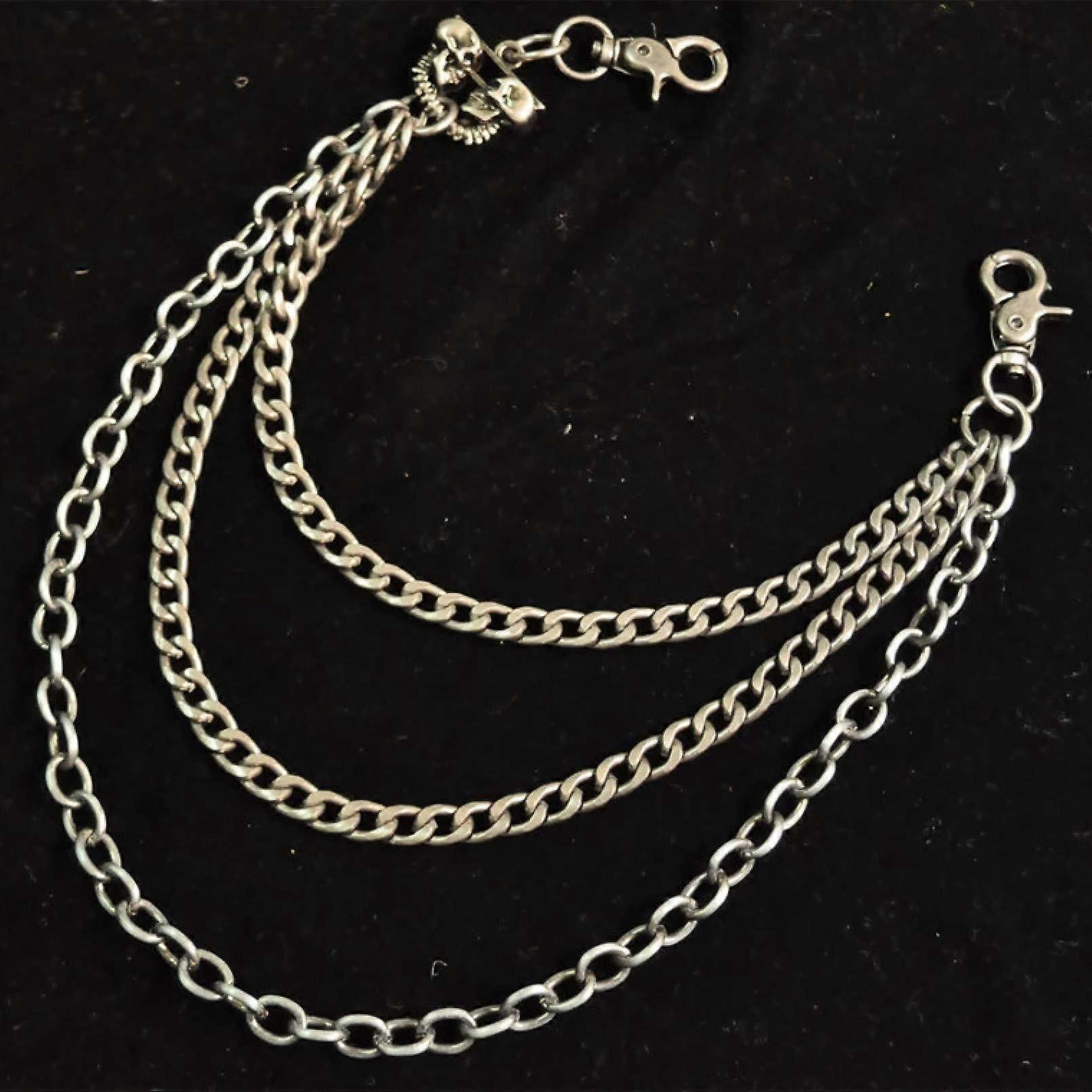 Silver Hip Hop Keychain Wallet Chain Rock Style For Men