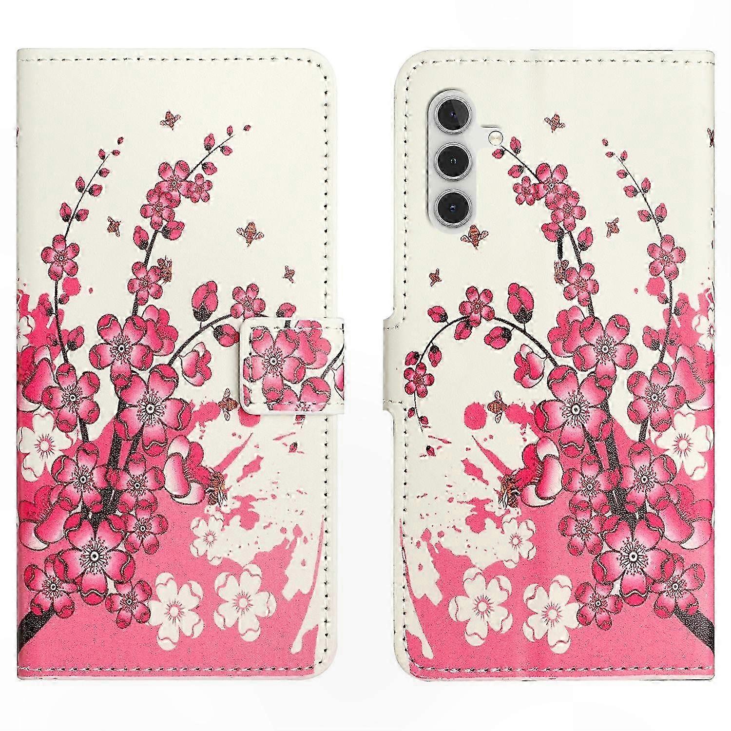 Pattern Print PU Leather Wallet Case for 5G Phones - Owl Dots Design