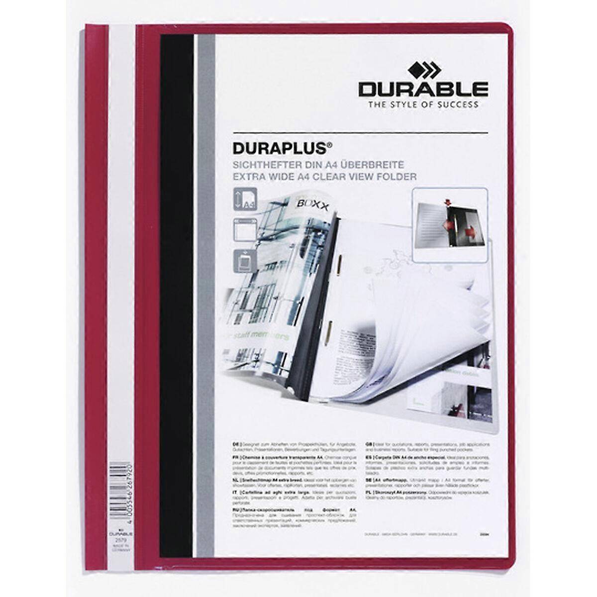 Document Holder Durable DURAPLUS Red Transparent A4 25 Pieces