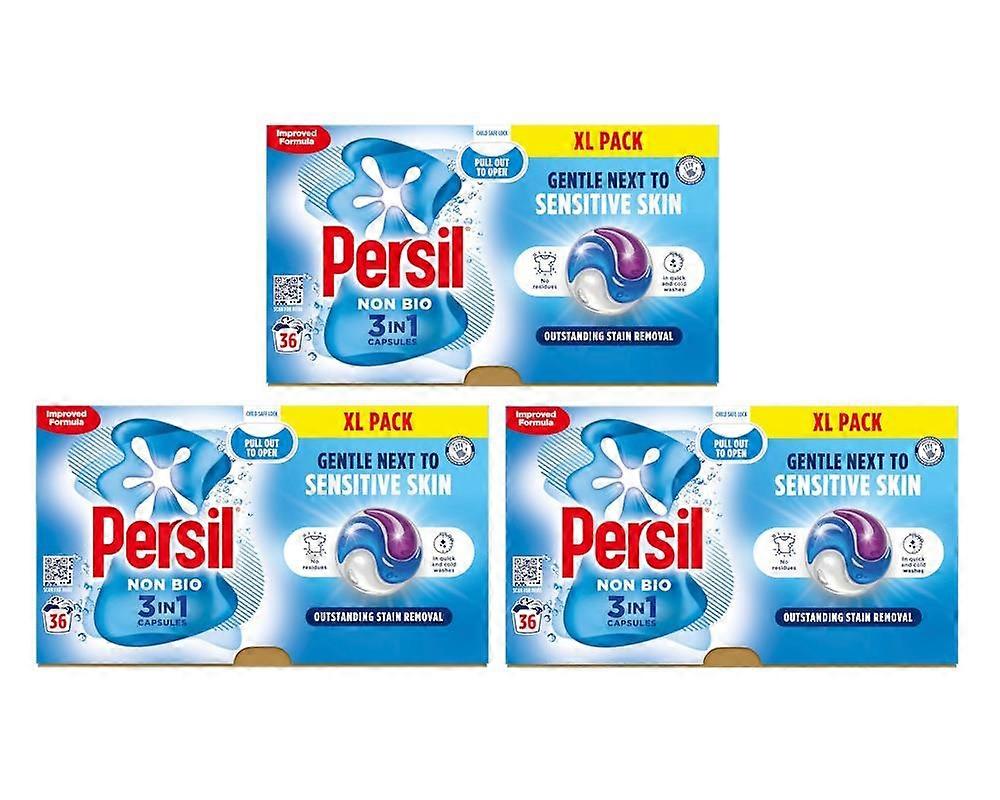 Persil Non Bio 3 in 1 Laundry Capsules 36 Washes (3 Pack)
