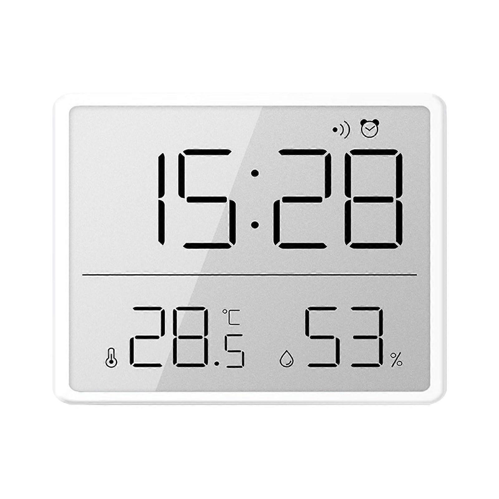 Digital Wall Clock With Large Display Date Humidity Temperature Sensing Battery Operated