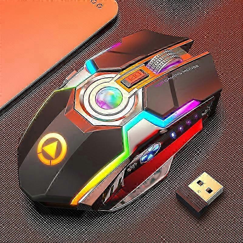 YINDIAO A5 2.4GHz 1600DPI 3-modes réglable rechargeable RGB Light Souris de jeu silencieuse sans fil