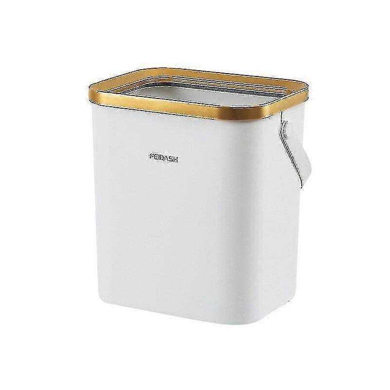 Luxury Golden Trash Can Large-capacity Trash Bin For Kitchen Bathroom High-foot Push-type Plastic Garbage Trash Compost Bin