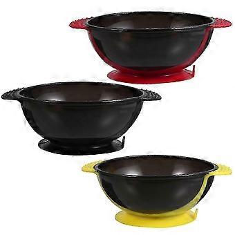 Set of 3 Durable Silicone Hair Dyeing Bowls - Simple Color Mixing Bowls for Barbershop and Home Use