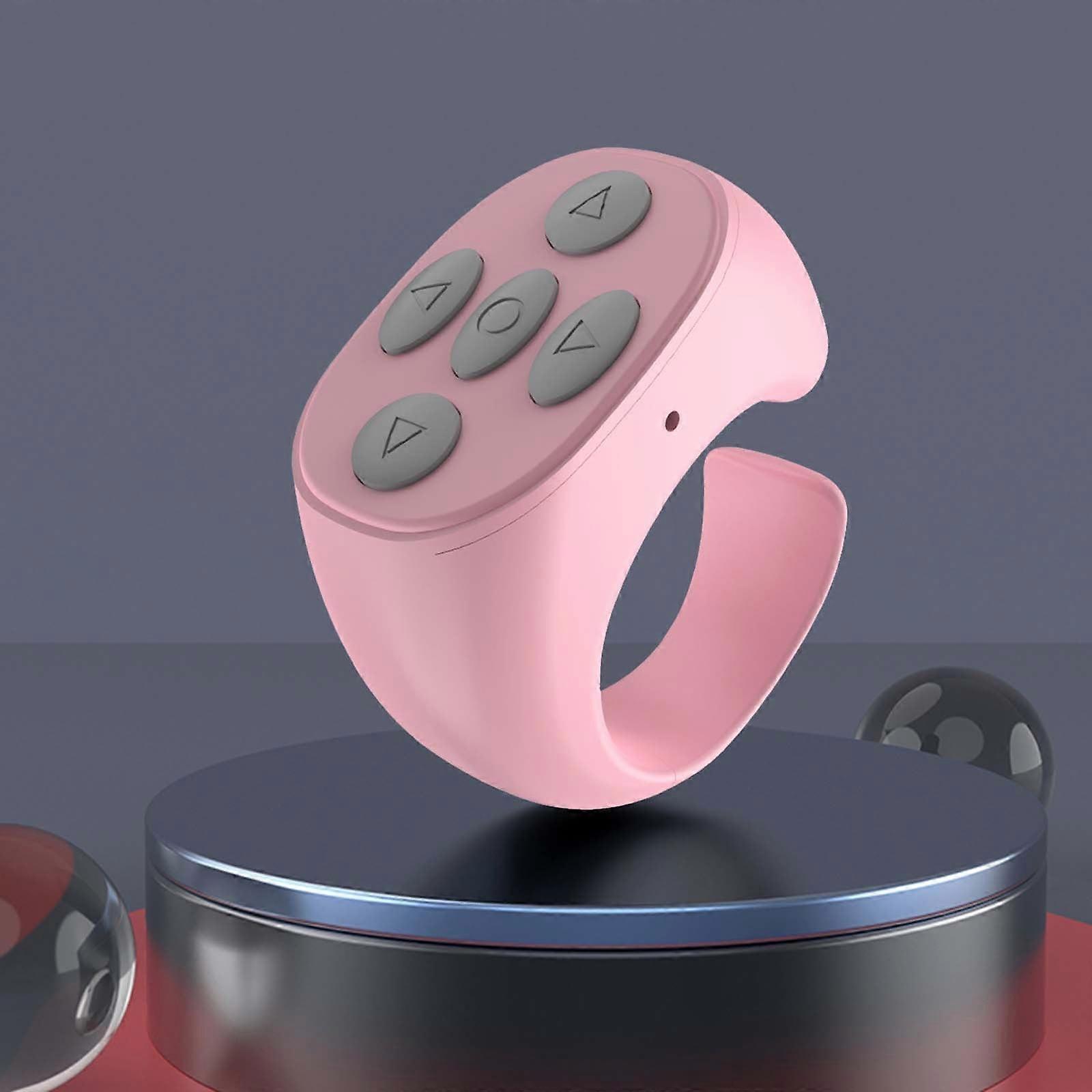 Rechargeable Fingertip Wireless Bluetooth Remote Control, compatible with phones & tablets, for scrolling, photos, and video apps.